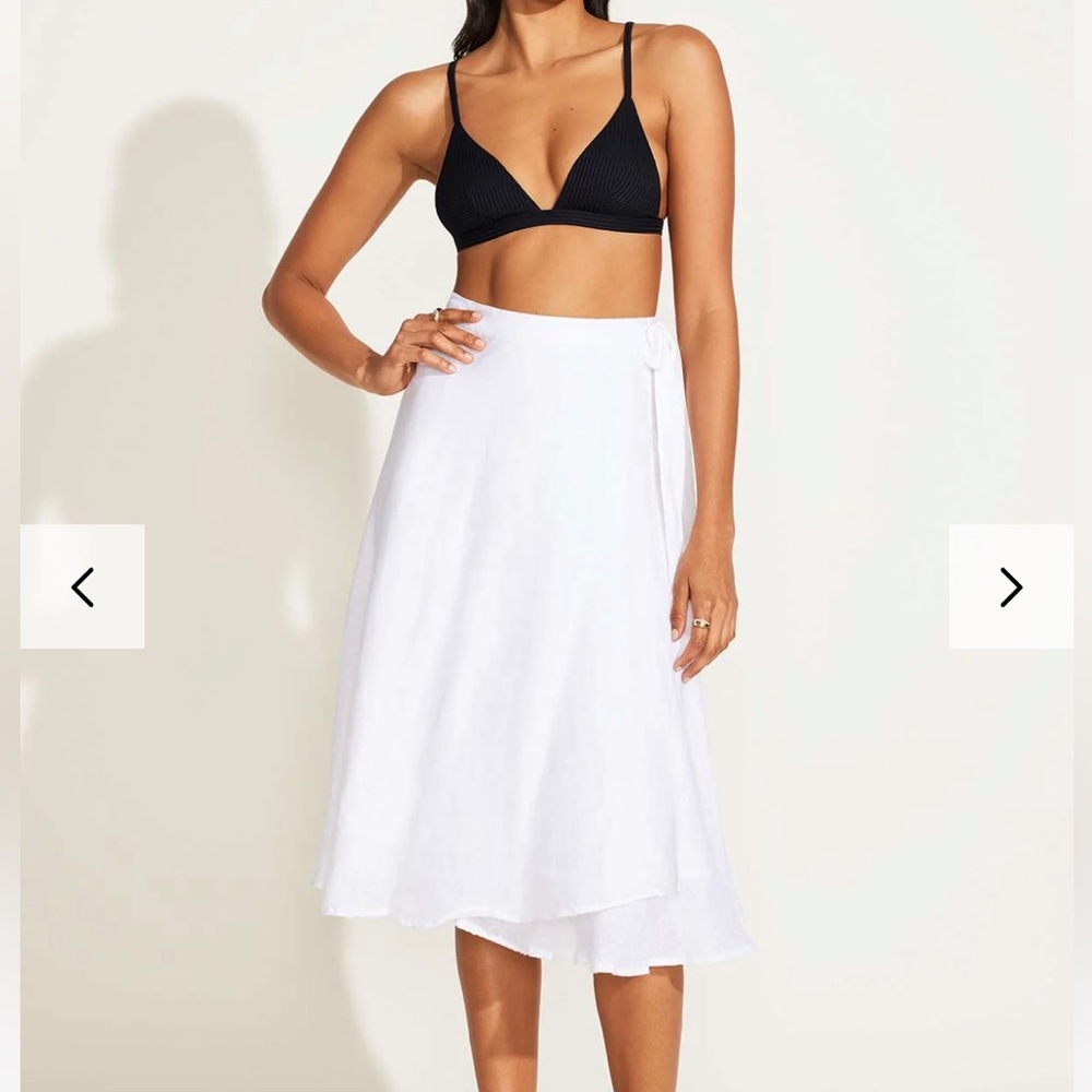Vitamin A Lana Skirt - Linen Swim Cover-up / Midi Skirt Resort Wear